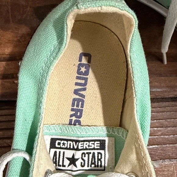 Mint Green Converse All Star Chuck Taylor Low Canvas Sneakers - Picture 7 of 8